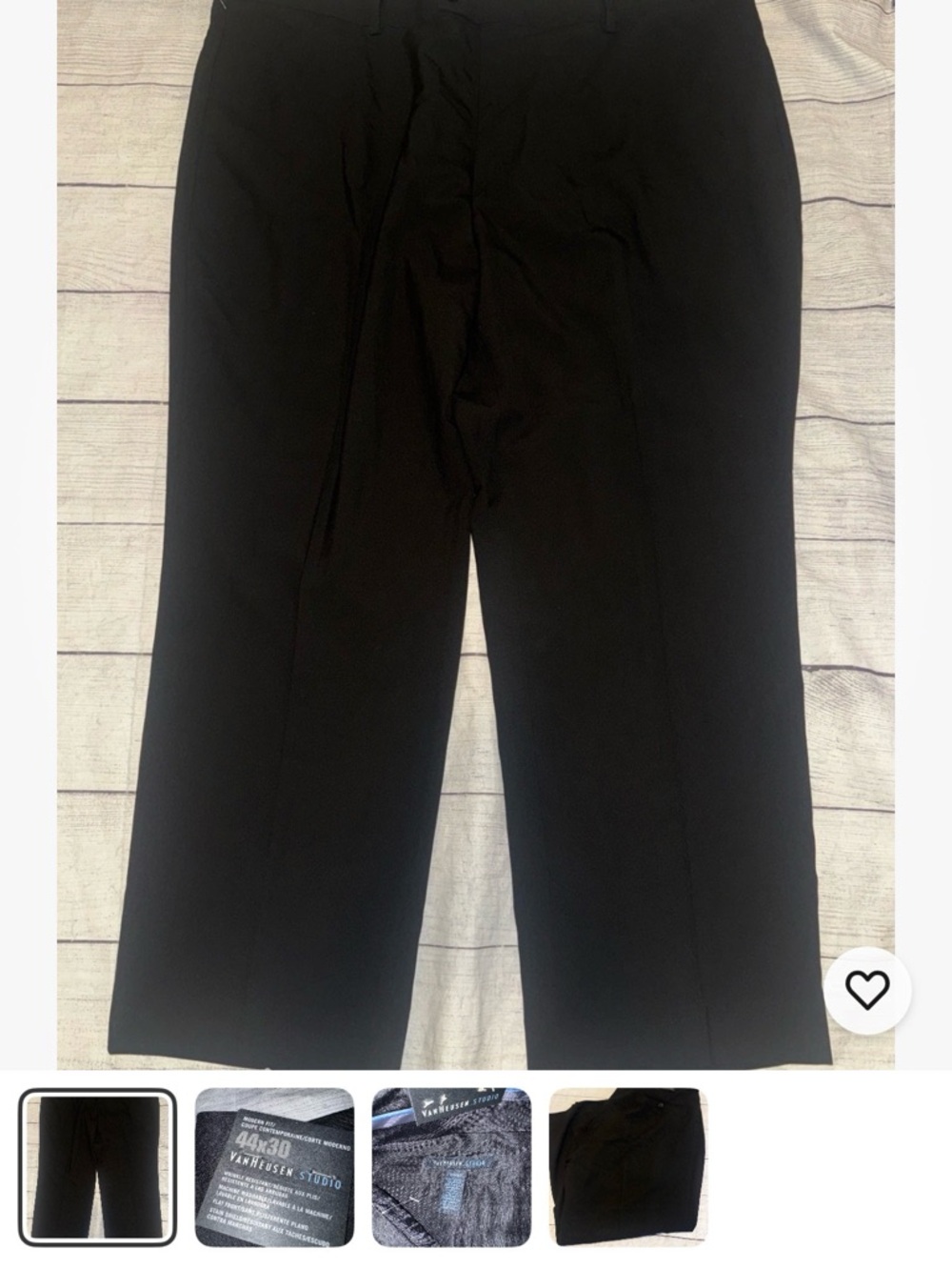 NWT Van Heusen Black Modern Fit Pants 44 X 30 New